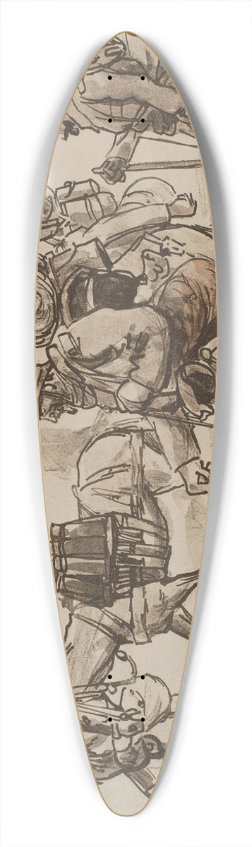 Georges Goursat (Sem) - Mitrailleurs 39.3 inch art pintail longboard deck