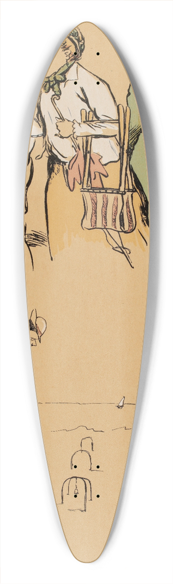 Georges Goursat (Sem) - Partie de croquet 39.3 inch art pintail longboard deck