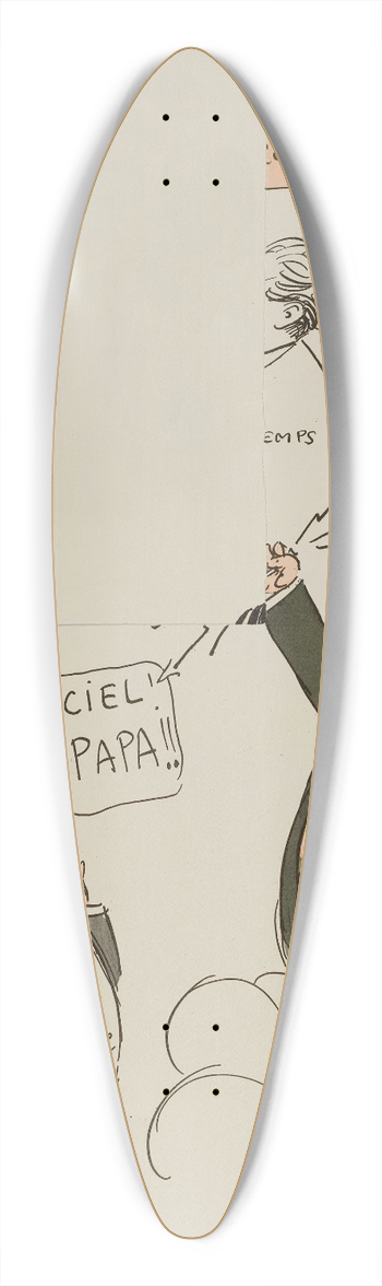 Georges Goursat (Sem) - Raoul de Gunsbourg, Siegfried Wagner 39.3 inch art pintail longboard deck