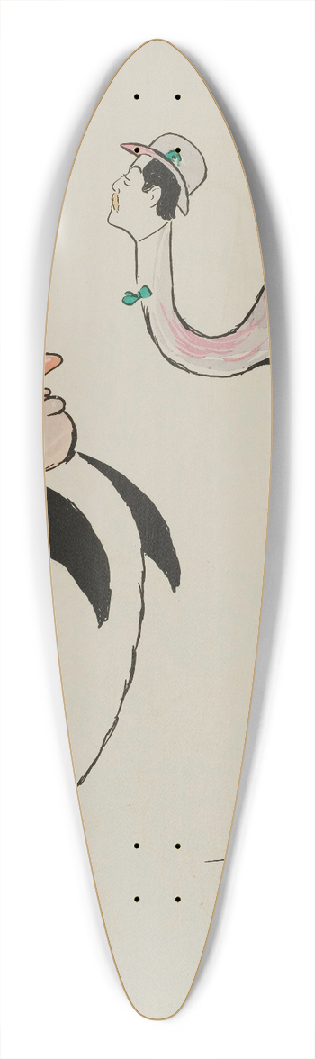 Georges Goursat (Sem) - Rodolphe Teutch, Constant Say 39.3 inch art pintail longboard deck