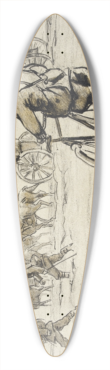 Georges Goursat (Sem) - Soldat  bicyclette regardant passer un convoi 39.3 inch art pintail longboard deck