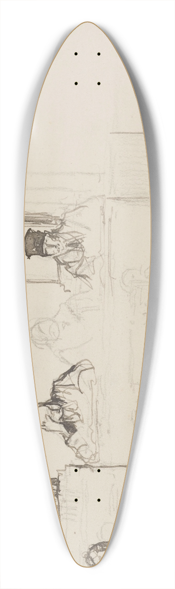 Georges Hugo - La cour 39.3 inch art pintail longboard deck