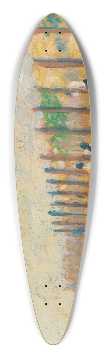 Georges Seurat - OuvriersEnfonant Des Pieux 39.3 inch art pintail longboard deck