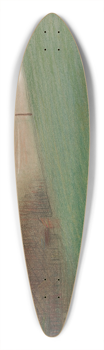 Georges Seurat - The Meadow 39.3 inch art pintail longboard deck
