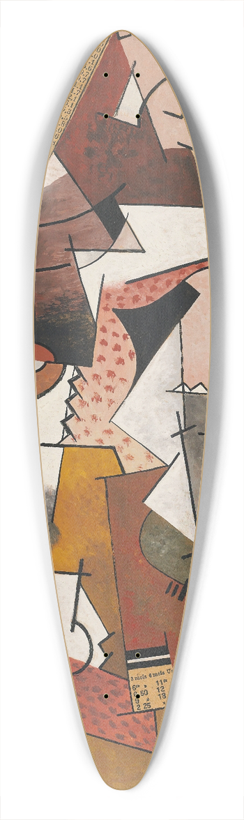 Georges Valmier - Composition au papier journal 39.3 inch art pintail longboard deck