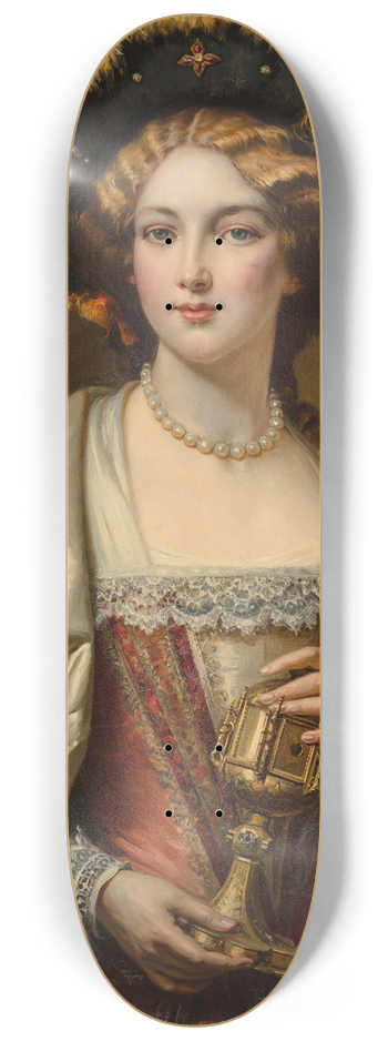 Cesare Auguste Detti - Portrait of a noblewoman 8.25 inch art skate deck
