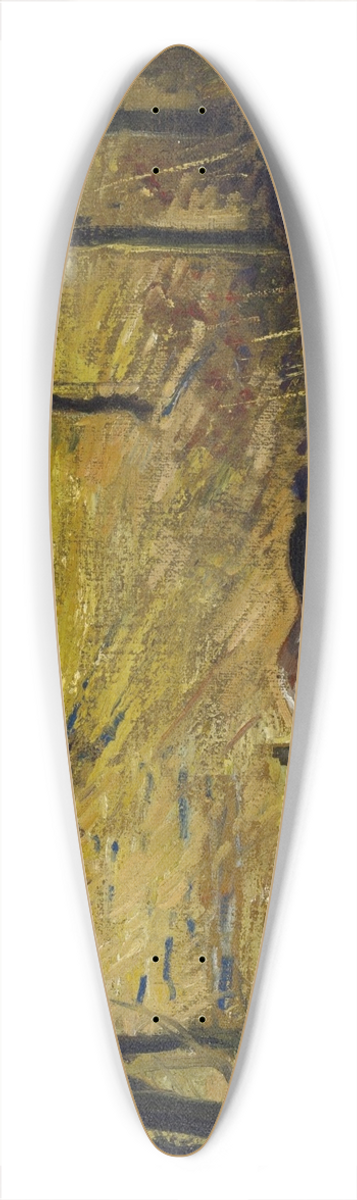 George Wesley Bellows - Haystacks and Barn 39.3 inch art pintail longboard deck