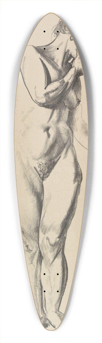 George Wesley Bellows - Nude Study 39.3 inch art pintail longboard deck