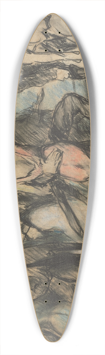 George Wesley Bellows - Society Ball (verso) 39.3 inch art pintail longboard deck