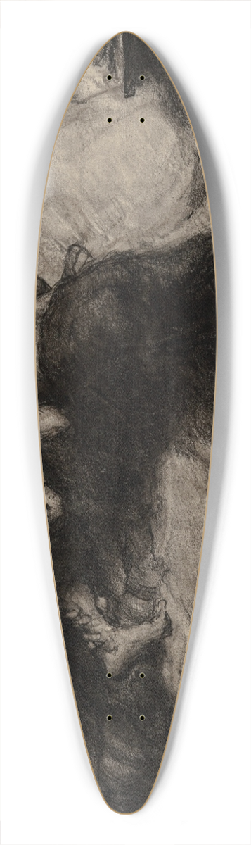 George Wesley Bellows - The Struggle 39.3 inch art pintail longboard deck