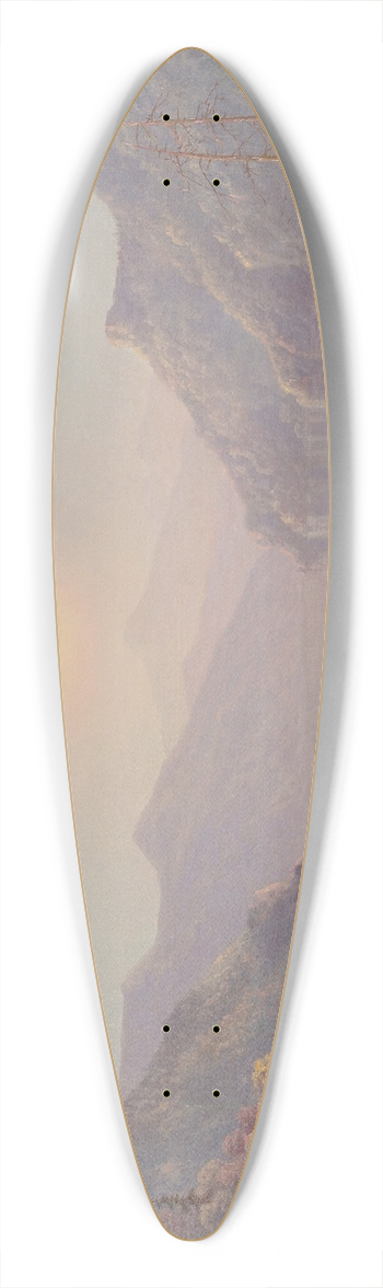 George W. Waters - River Landscape At Daybreak 39.3 inch art pintail longboard deck