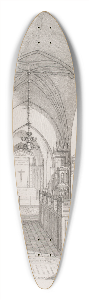 Georg Hoffmann - Det indre af Karrebk Kirke 39.3 inch art pintail longboard deck