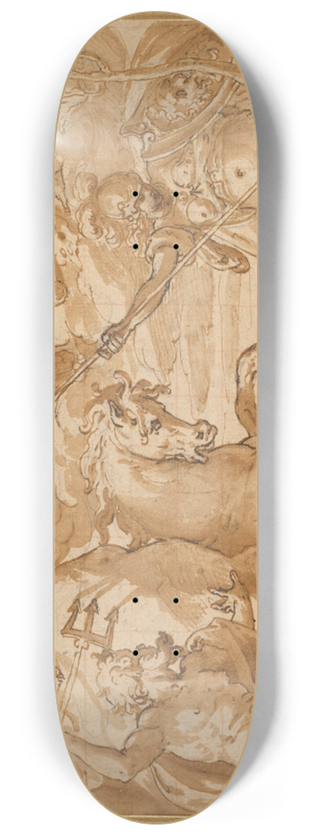 Cesare Nebbia - The Contest Between Athena and Poseidon for the Possession of Athens 8.25 inch art skate deck