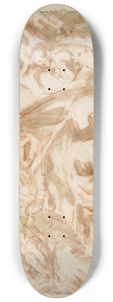 Cesare Pollino - The Holy Family with Saint Elizabeth and the Infant Baptist 8.25 inch art skate deck