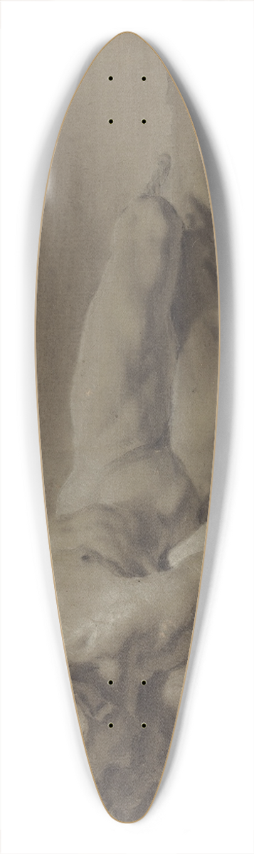 Georg Raphael Donner - A Reclining Male Nude 39.3 inch art pintail longboard deck