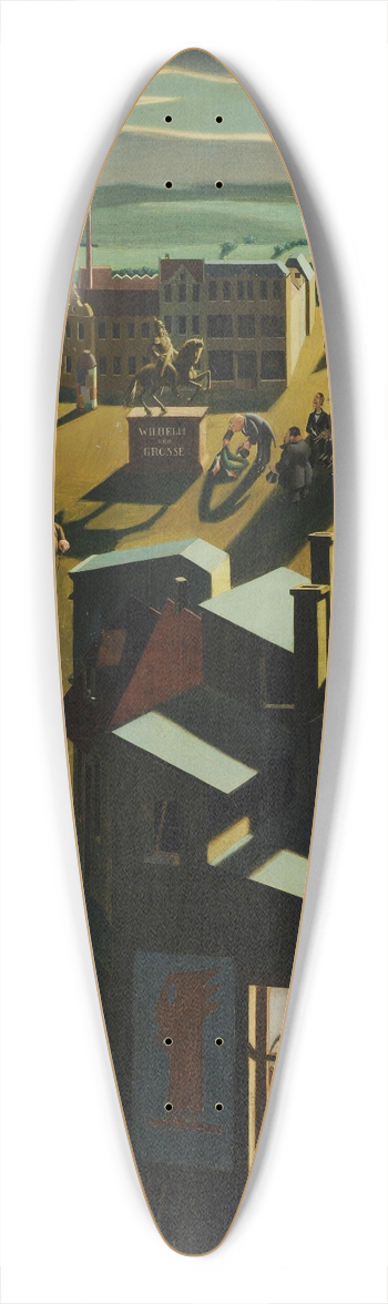 Georg Scholz - German Small Town by Night 39.3 inch art pintail longboard deck