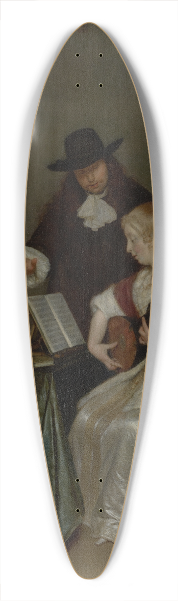 Gerard ter Borch - The Music Lesson 39.3 inch art pintail longboard deck