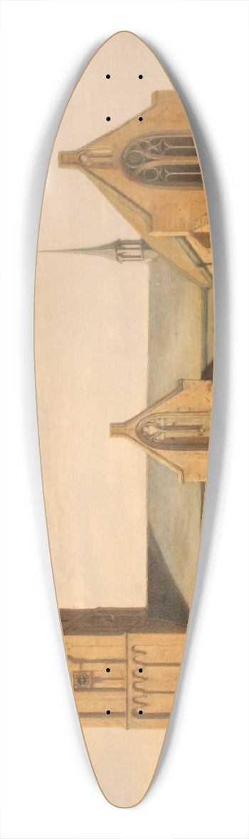 Gerrit Adriaensz. Berckheyde - The Church of Noordwijk 39.3 inch art pintail longboard deck