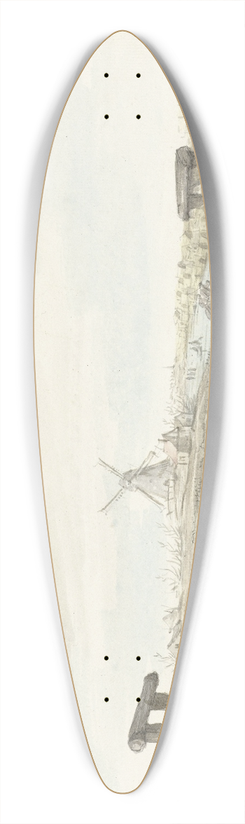 Gerrit Grasdorp - Wintergezicht op het Zwarte Water bij Zwolle 39.3 inch art pintail longboard deck
