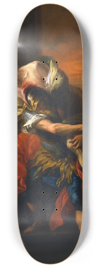 Charles-Andr van Loo - Aeneas Rescuing his Father from the Fire at Troy 8.25 inch art skate deck