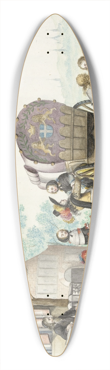Gesina ter Borch - Aankomst bij een landhuis 39.3 inch art pintail longboard deck