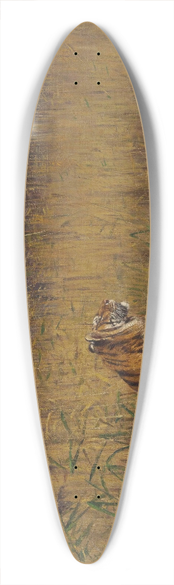 Geza Vastagh - A Tiger in a Landscape 39.3 inch art pintail longboard deck