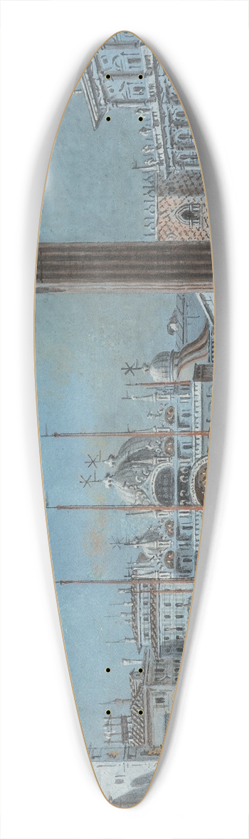 Giacomo Guardi - Veduta della Piazza di San Marco 39.3 inch art pintail longboard deck