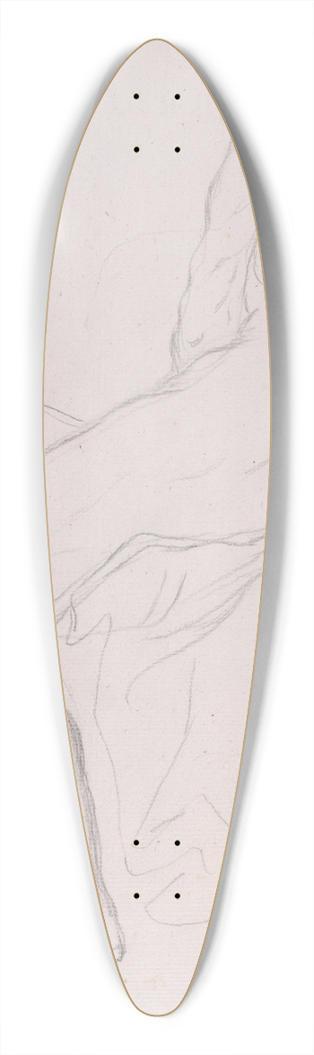 Giacomo Zoboli - Academy Sketch of a Seated Male Figure. 39.3 inch art pintail longboard deck