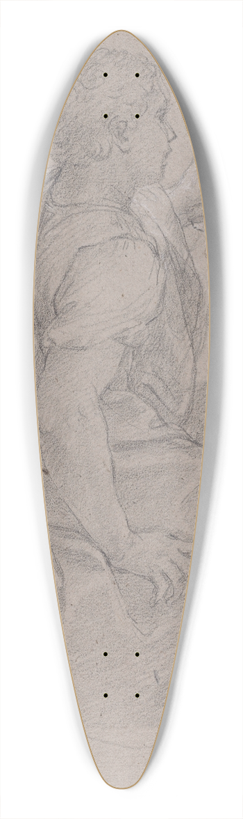 Giacomo Zoboli - Seated Young Man 39.3 inch art pintail longboard deck