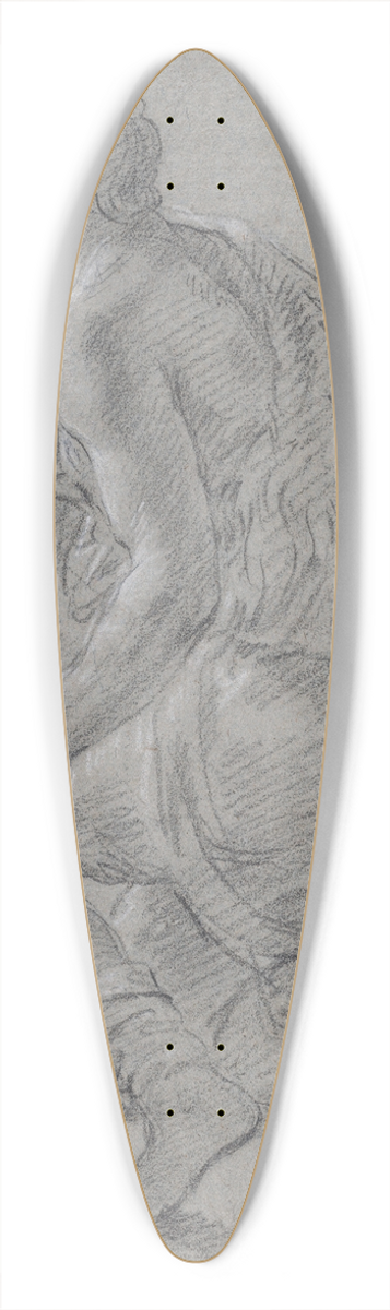 Giacomo Zoboli - Study of Male Figure Kneeling in a Three-Quarter View, Facing Left (a Shepherd) 39.3 inch art pintail longboard deck