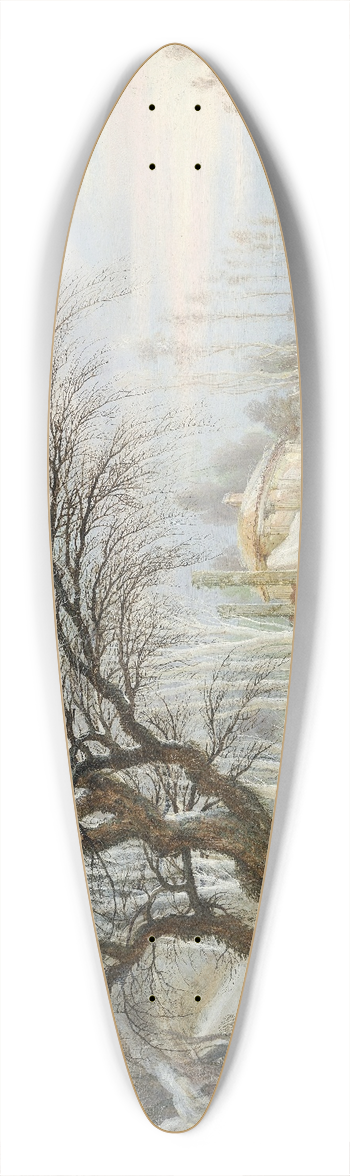 Gijsbrecht Leytens - Winter Landscape with Wood Gatherers 39.3 inch art pintail longboard deck