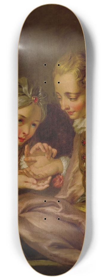 Charles-Antoine Coypel - The fortune teller 8.25 inch art skate deck