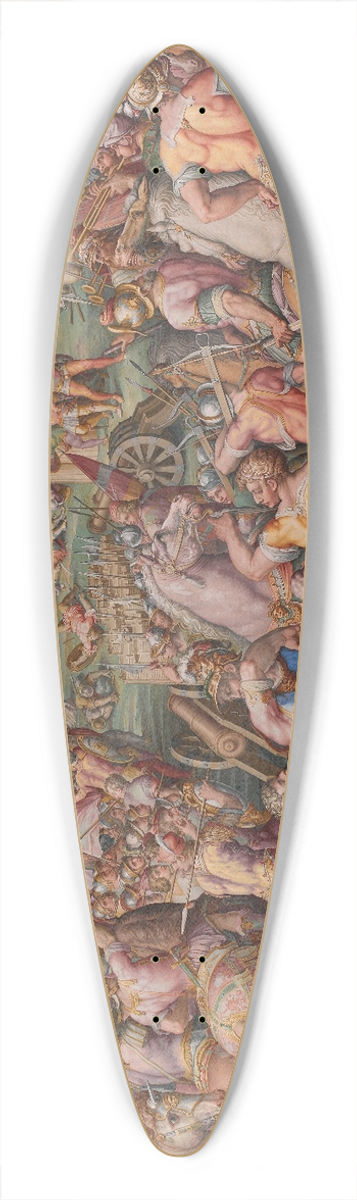 Giorgio Vasari - The storming of the fortress of Stampace in 39.3 inch art pintail longboard deck