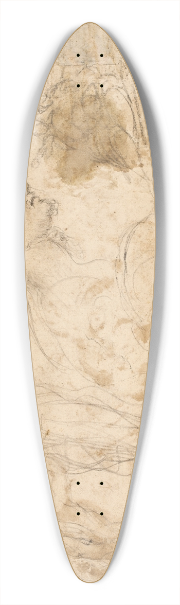 Giovanni Angelo Canini - Studier af figurer og hoveder; figurerne yderst til venstre og hjre er optegnet fra papirets forside 39.3 inch art pintail longboard deck