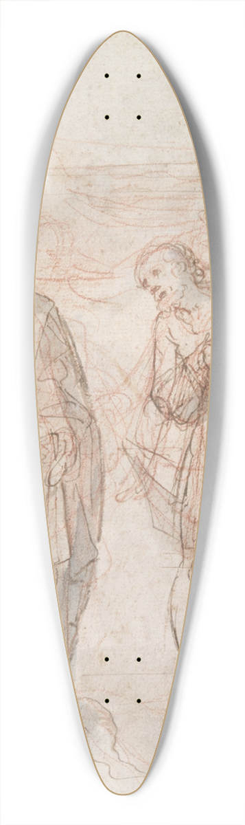 Giovanni Balducci - The Fall of Simon Magus (recto); The Calling of James and John (or of Peter and Andrew)(verso) 39.3 inch art pintail longboard deck