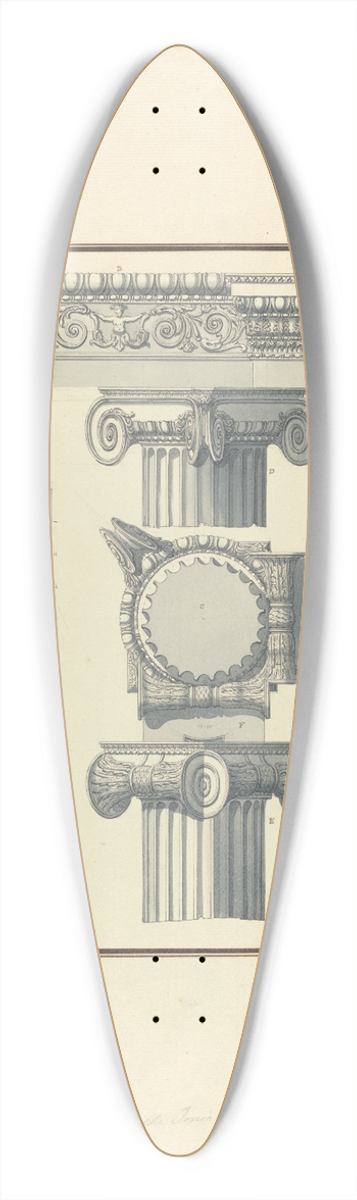 Giovanni Battista Borra - Frieze and Capital of the Ionic Temple at Toreh 39.3 inch art pintail longboard deck