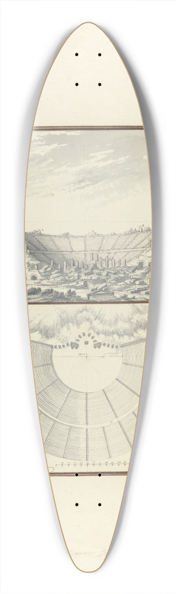 Giovanni Battista Borra - Plan and View of the Third Theater at Laodicea 39.3 inch art pintail longboard deck