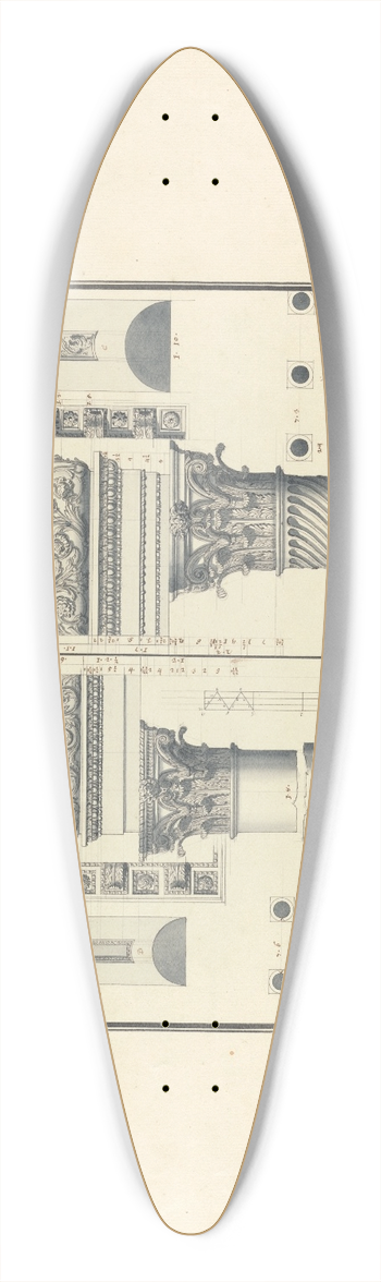 Giovanni Battista Borra - Two Corinthian Pillars Found near the Ionic Temple at Aphrodisias (now Geyve) 39.3 inch art pintail longboard deck