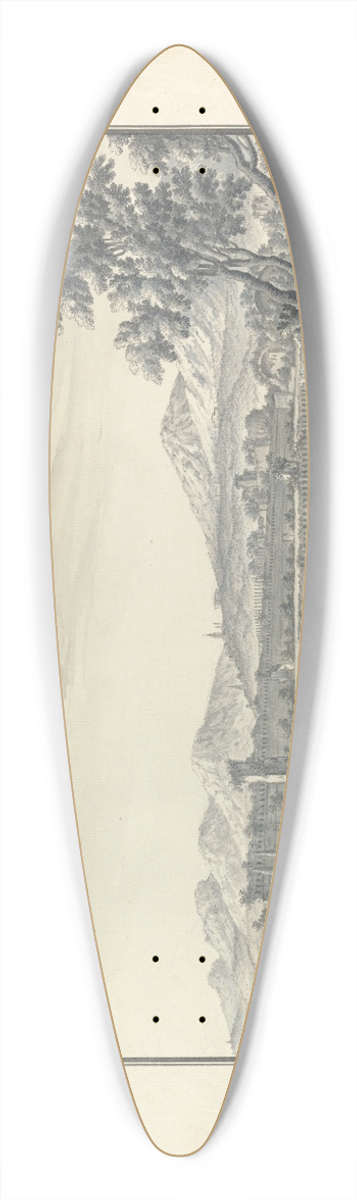 Giovanni Battista Borra - View of Ruins at Tivoli 39.3 inch art pintail longboard deck