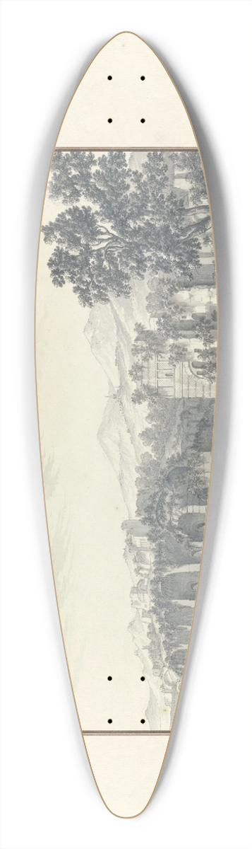 Giovanni Battista Borra - View of the Ruined Baths at Hadrians Villa at Tivoli 39.3 inch art pintail longboard deck