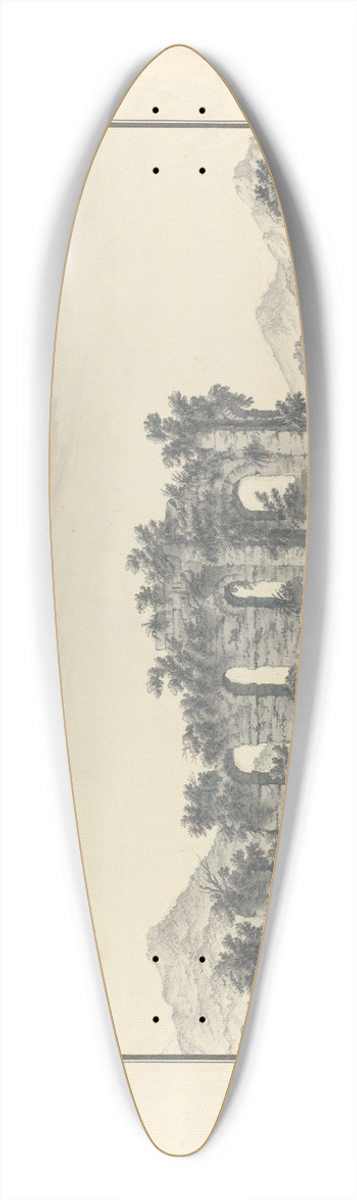 Giovanni Battista Borra - View of Tivoli 39.3 inch art pintail longboard deck