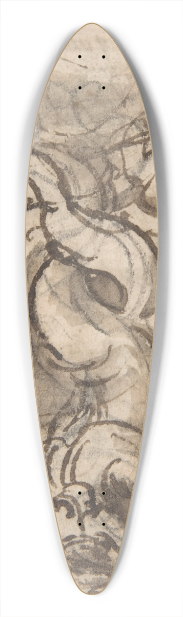 Giovanni Battista Foggini - Design for the Base of a Vessel with Three Dolphins 39.3 inch art pintail longboard deck