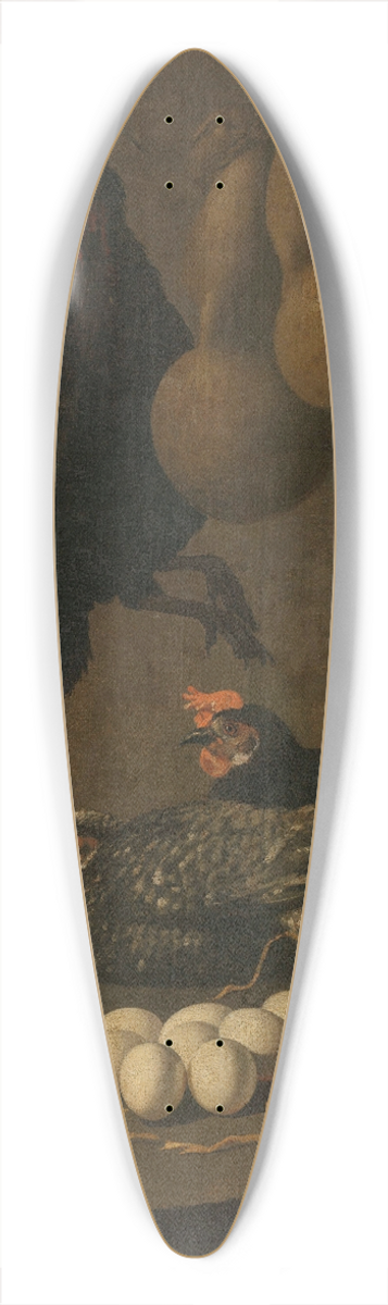 Giovanni Battista Recco - Still Life with Chickens and Eggs 39.3 inch art pintail longboard deck
