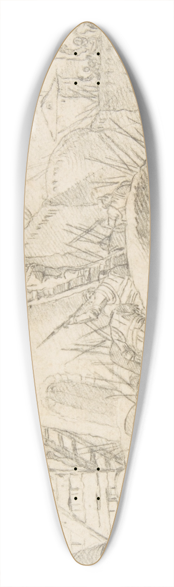 Giovanni Battista Tiepolo - Attacks on the Walls of a City 39.3 inch art pintail longboard deck