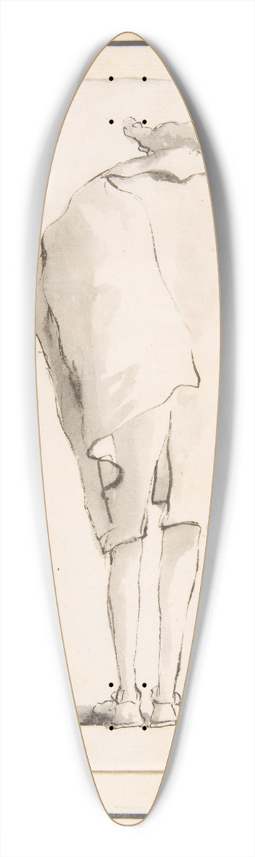 Giovanni Battista Tiepolo - Caricature of a Man Holding a Tricorne, Seen from Behind 39.3 inch art pintail longboard deck