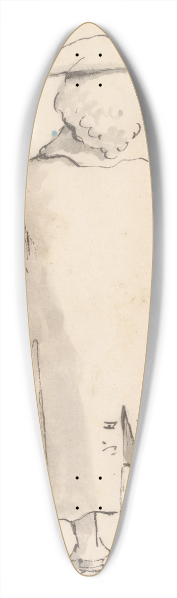 Giovanni Battista Tiepolo - Caricature of a Man Wearing a Wig and a Tricorne, Seen from Behind 39.3 inch art pintail longboard deck