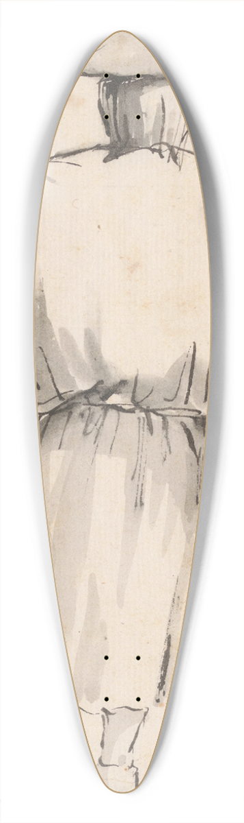Giovanni Battista Tiepolo - Caricature of a Person in a Voluminous Gown, Seen from Behind 39.3 inch art pintail longboard deck