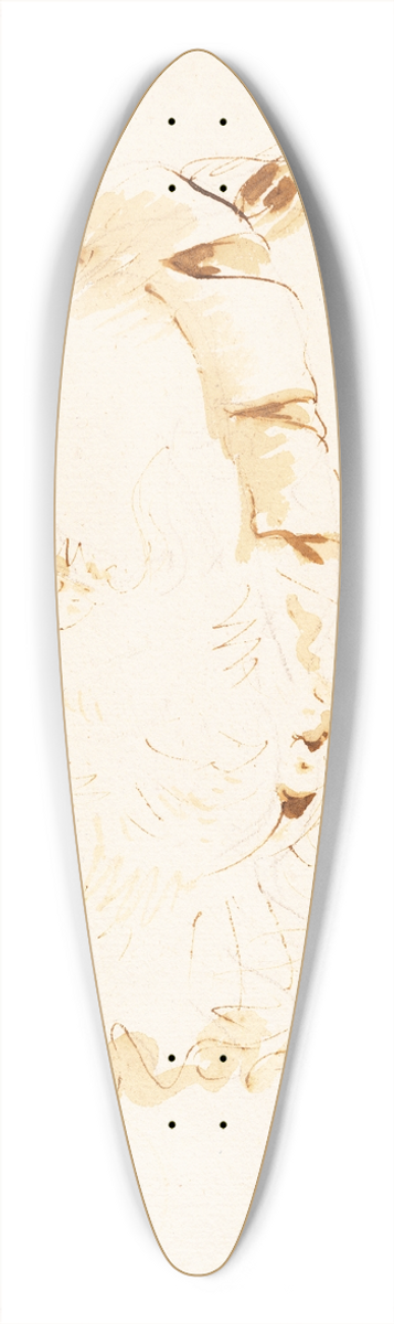 Giovanni Battista Tiepolo - Head of a Magician 39.3 inch art pintail longboard deck