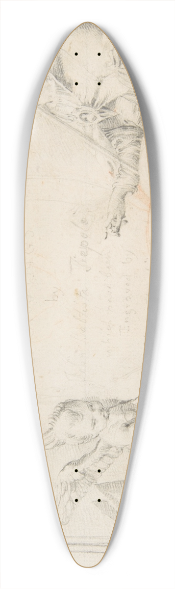 Giovanni Battista Tiepolo - Illustration for a Book; Frontispiece with a Female Allegorical Figure and a Putto 39.3 inch art pintail longboard deck