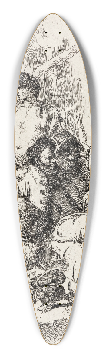 Giovanni Battista Tiepolo - Punchinello gives counsel 39.3 inch art pintail longboard deck